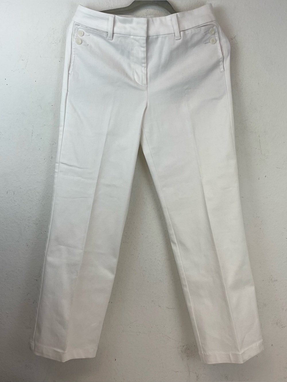 Talbots Nautical Classic White Straight-Leg Pants Size 4